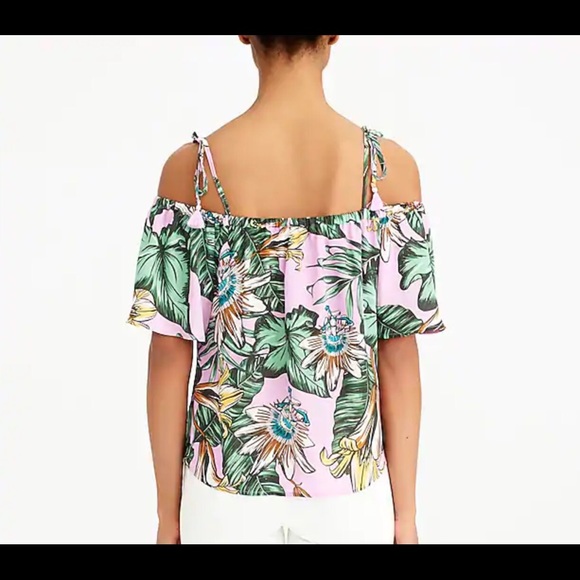 NWT J.Crew Floral Cold Shoulder Top - Picture 3 of 3